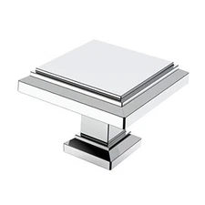  Pack Cabinet Knobs, 1.3 Inch(32mm) Square Square Knob 10 Polished Chrome