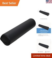ForPro Black Full Round Bolster Pillow - Oil  Stain-Resistant Support for Yoga