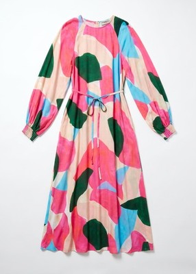 Essentiel Antwerp Busan Midi-Midaxi-Kleid mit buntem Print | EU 36 | UK 8