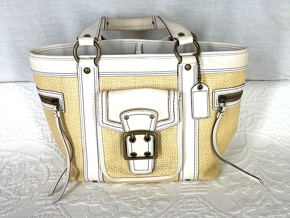 Coach White Women's Straw Exterior Bags & Handbags for sale | eBay