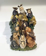 Vintage Ceramic Christmas Manger Nativity Scene Tabletop Display