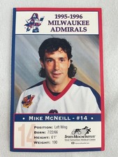 IHL 1995-96 Milwaukee Admirals Hockey Postcard #14-Mike McNeill