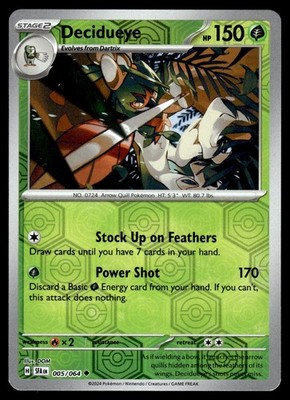 Decidueye 005/064 Uncommon Shrouded Fable Pokemon Reverse Holo NM Englisch