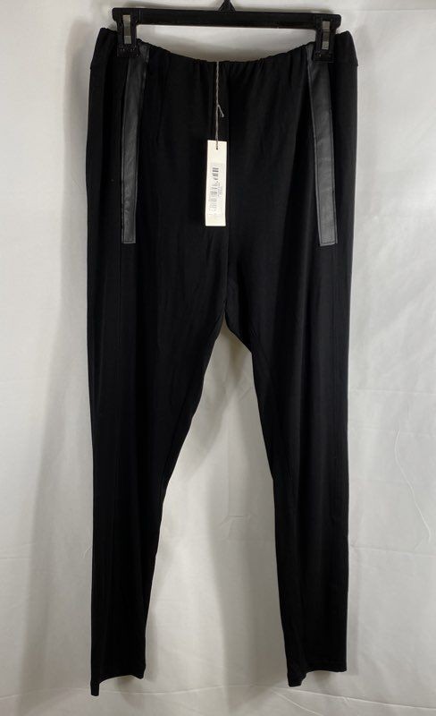 Elaine Kim Women's Black Rayon Jersey Slim Leg Elastic Waist Pants Sz S NWT