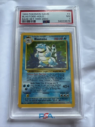 Pokemon Base Set Blastoise Holo 4th print UK  1999-2000 Psa 7
