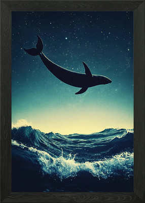 Wal am Sternenhimmel Gerahmtes Wandbild Poster Leinwanddruck Bild