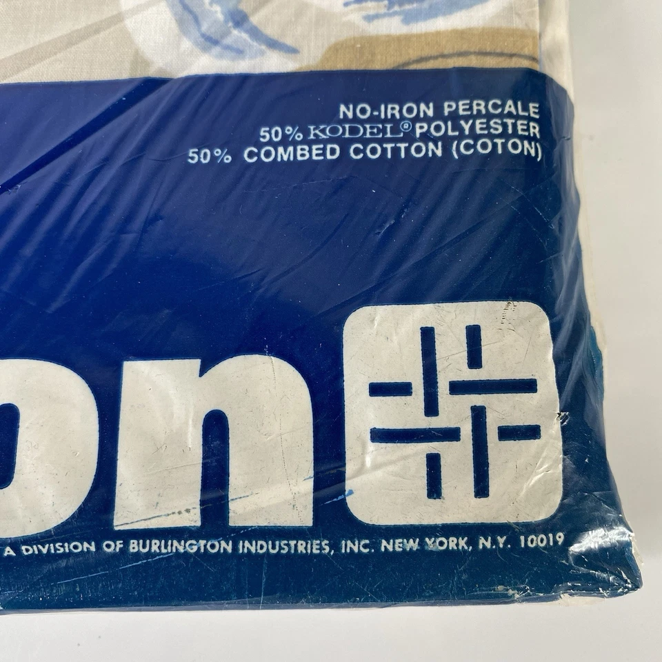 ВИНТАЖНЫЙ Burlington без железа перкаль простыня на резинке для матраса 54 x 75 запечатанный - Изображение 4 из 4