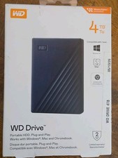 WD Drive Portable 4 TB HDD External Hard Drive Windows + Mac + Chromebook  New