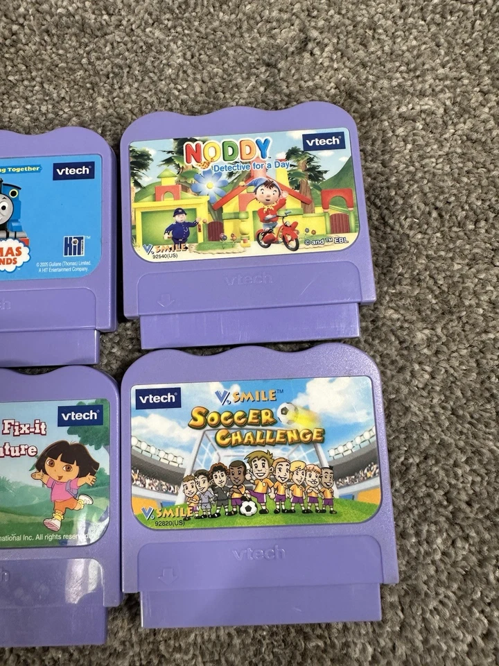 V TECH V.SMILE LOT Of 4 Game Cartridges Dora, Thomas & Friends, Noddy & Soccer - Image 3 of 4