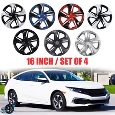 4Pcs 16" Hubcap Wheel Rims Covers For 2016-2026 Honda Civic Sedan R16 Steel Whee