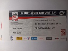 Ticket  Freundschaftsspiel  2018/19  FC Rot Weiß Erfurt - SV Blau Weiß Büßleben
