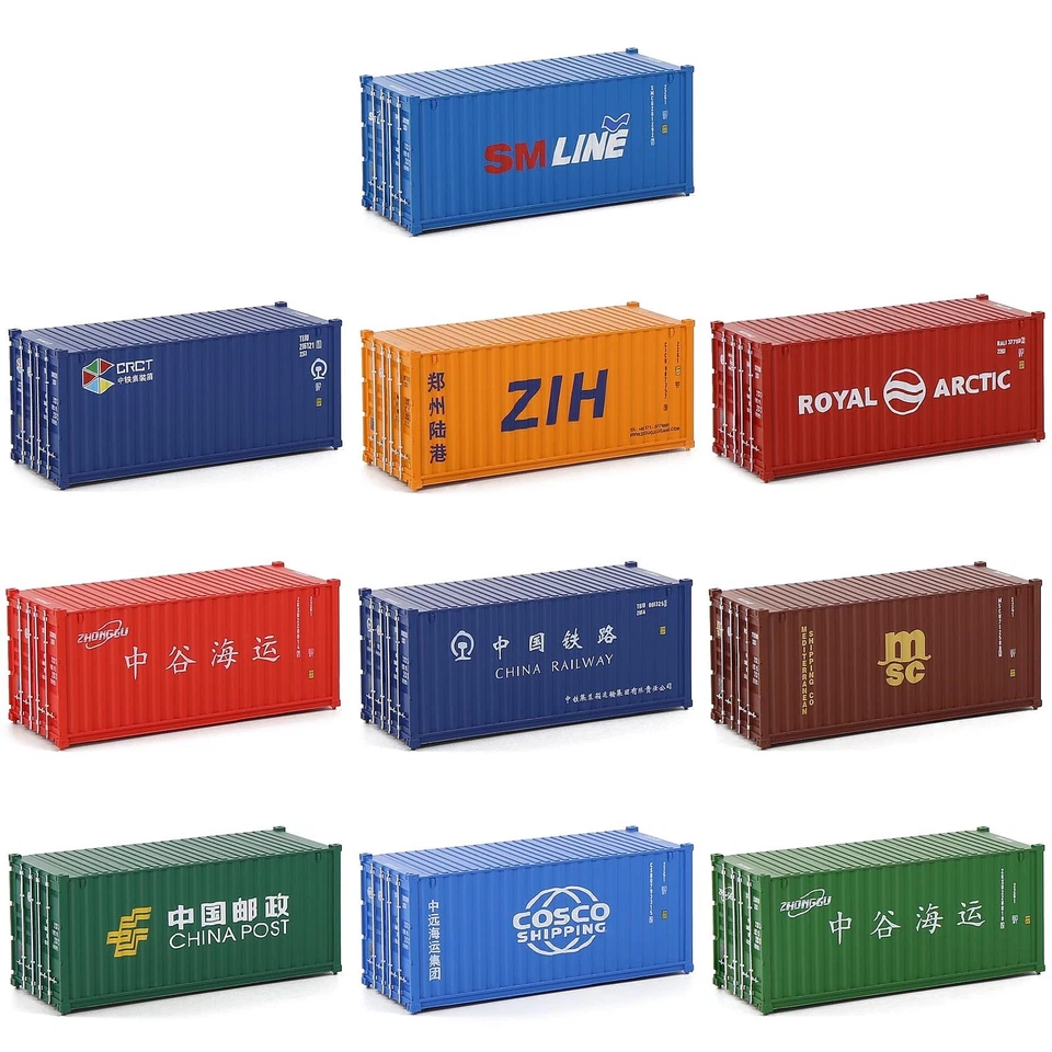 Evemodel HO Scale 1:87 20ft Shipping Container 20' Cargo Box (pack of 3) C8726 - Image 2 of 4