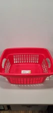 Vintage Rubbermaid Red Laundry Basket #2874 Rectangle Retro Heavy Duty Hamper