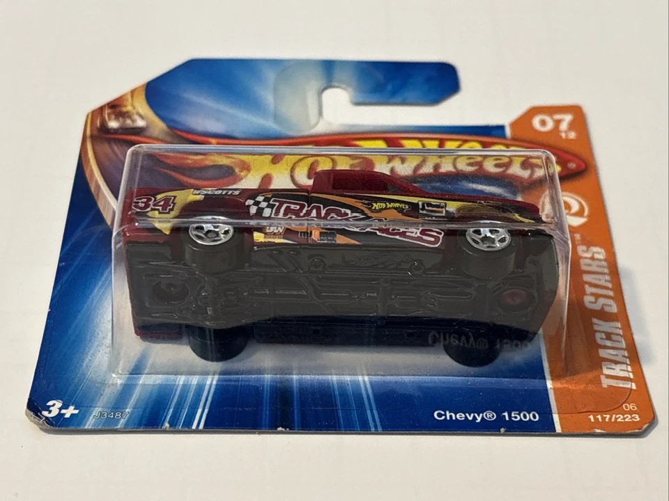 Hot Wheels Chevy 1500 2007 Track Stars Rare Short Card #117/223 07/12 Track Aces - Image 2 of 4