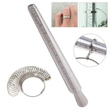 Metal Ring Sizer Measuring Tool Set Finger Gauge Mandrel Stick Jewelry Sizing