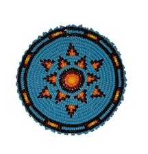 1 Hand Beaded Rosette - Beadwork 3" Diameter