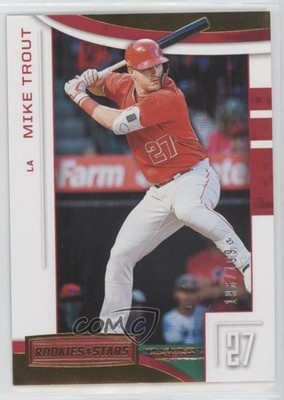 2019 Panini Chronicles Rookies and Stars Gold 196/199 Mike Trout #8 o7m