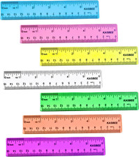 6 Inch Rulers, Colored Clear Rulers, Centimeters and Inches, Plastic Ruler fo...