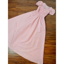 Early 1940s Vintage Pink Sweetheart Gathered Gown