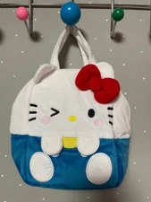 Hello Kitty Sanrio Fluffy Bag Handbag Pouch Wink Prize Retro Bag Storage Case
