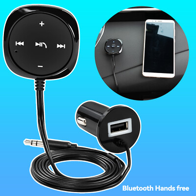 Car 3.5mm USB Charger AUX Bluetooth Receiver Wireless Stereo Audio Music Adapter