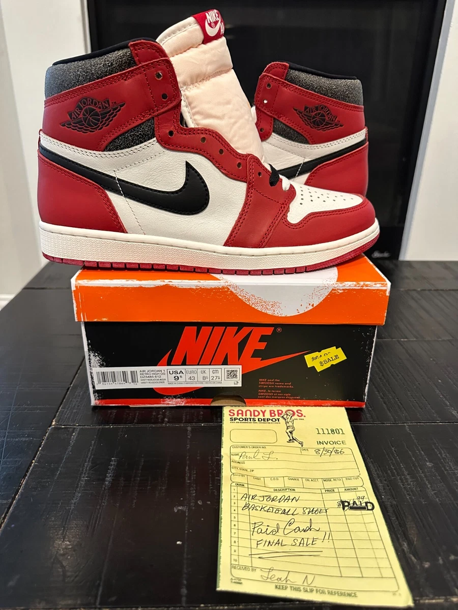 Nike Air Jordan 1 High OG Chicago Lost and Found -Size 9.5 *IN