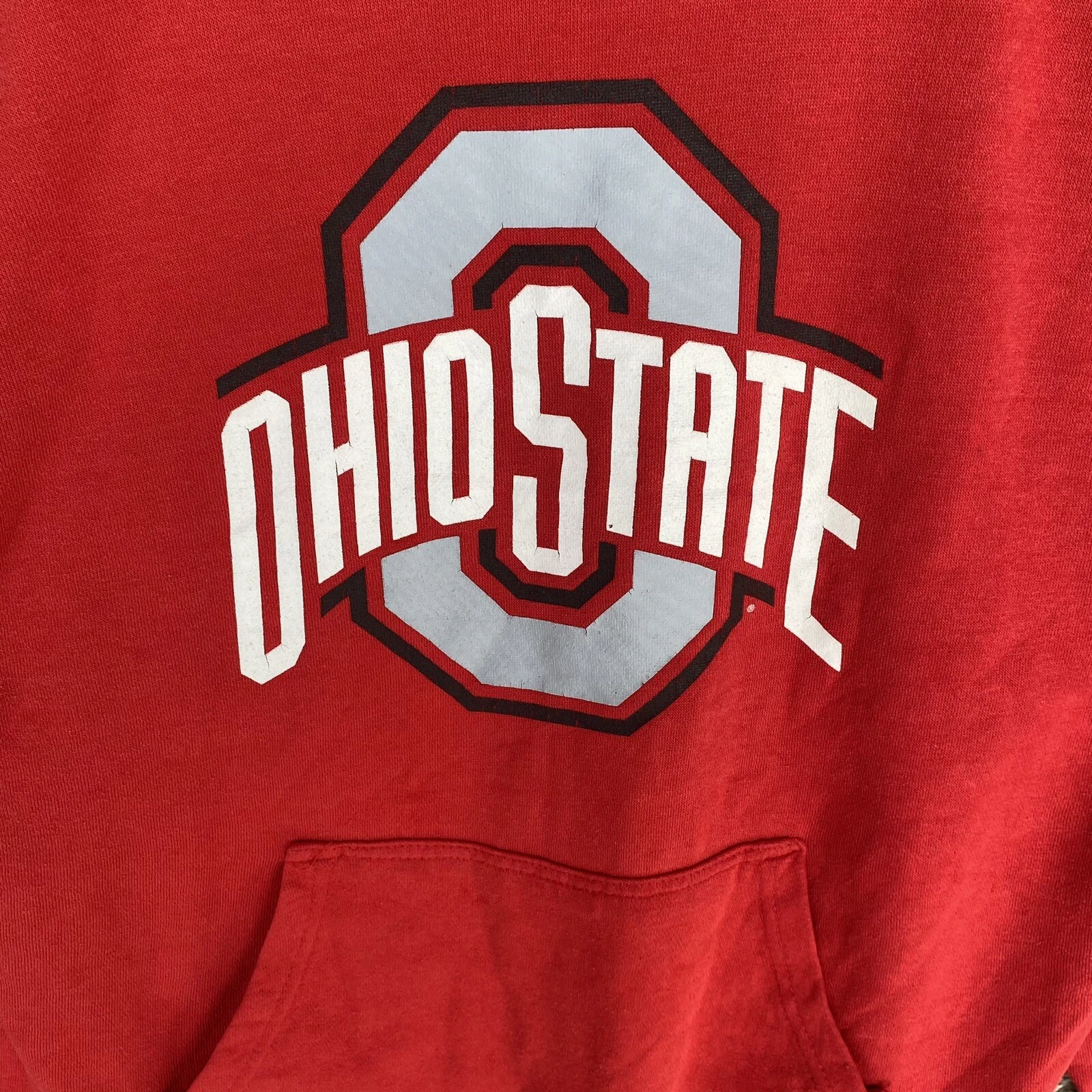 VETEMENTS Ohio State Buckeyes Felpa con Cappuccio Uomo Rosso Medio Pullover Felpa NCAA Team Apparel