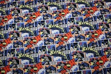 RETRO BATMAN Fabric 1/2 Yard Half YD YD. 100 COTTON Super Hero Heroes Boys