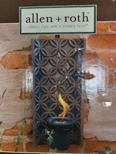 FIRE POT Allen+Roth 16.73" Wall Mount Blue Ceramic Hand Glazed #0357685