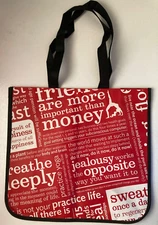 NEW Lululemon LARGE Reusable shopping bag RED w/ White Lettering