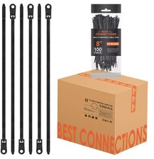 5,000 Pieces 8" UV Black Nylon Cable Zip Ties Strong with Screw Down Hole
