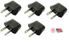  5-PCS EU Euro Europe to US USA Power Jack Wall Plug Converter Travel Adapter