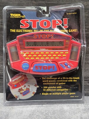 Handheld STOP  Fill In The Word Game Electronic  Trivia Tiger Electronics 1998