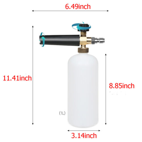 1/4" Snow Foam Lance Cannon Soap Bottle Sprayer Pressure Washer Gun Jet Car Wash - Picture 21 of 27