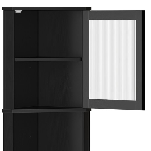 Estantes ajustables de 5 niveles LED estantería esquina gabinete acrílico puerta almacenamiento hogar - Imagen 18 de 22