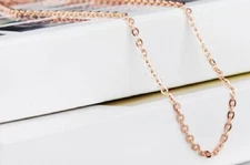 Genuine 18K Rose Gold Filled Tarnish-Free 16"/18"-24" Cable Chain Necklace H146R