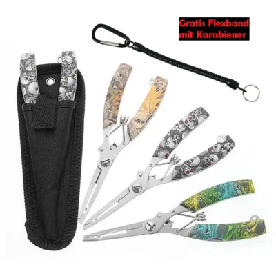 FISHKO Angelzange Hakenlöser Multizange Angel Zange Klemmhülsenzange Ringzange