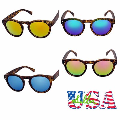 Kleine Sonnenbrille Herren Damen Vintage Retro Mode Brillen rund verspiegelt Unisex