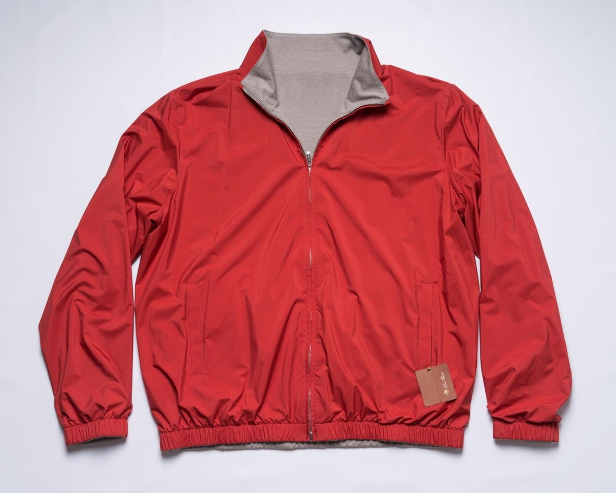 Loro Piana $3,750 Grenadine Red Storm System Reversible Cashmere