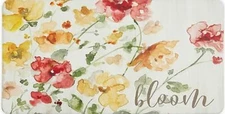 X-LARGE COMFORT NONSLIP PVC KITCHEN FLOOR MAT(20x39")WATERCOLOR FLOWERS BLOOM,HD