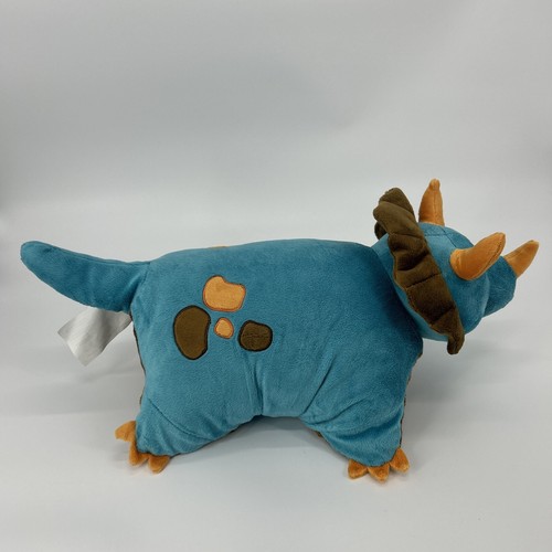 Pillow Pets Triceratops Blue Dinosaur 18" Stuffed Animal Plush Toy - Picture 14 of 15