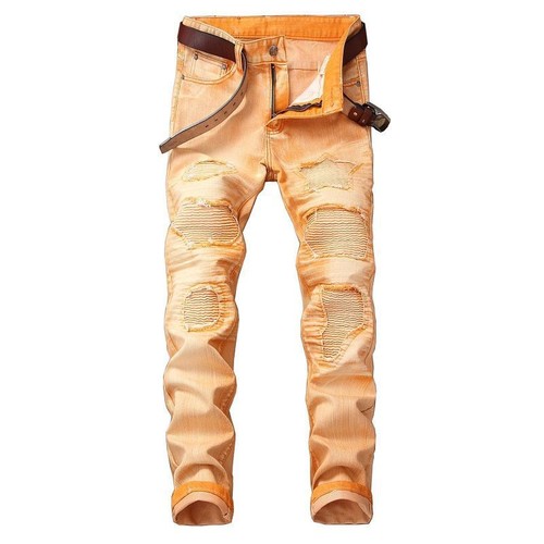 Frayed Slim Fit Denim Long Pants | eBay