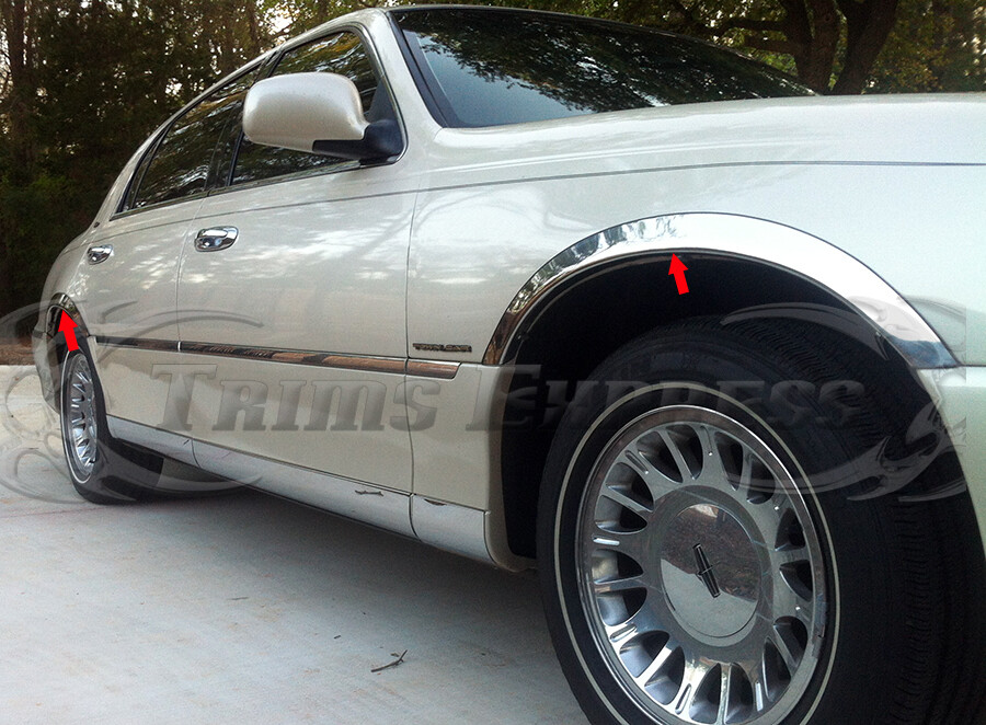 for20032011 Lincoln Town Car Fender Trim Stainless Steel 4Pc 2" Wide