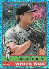 2025 Topps Heritage DREW THORPE RC Chrome Light Blue Sparkle -CHICAGO WHITE SOX-