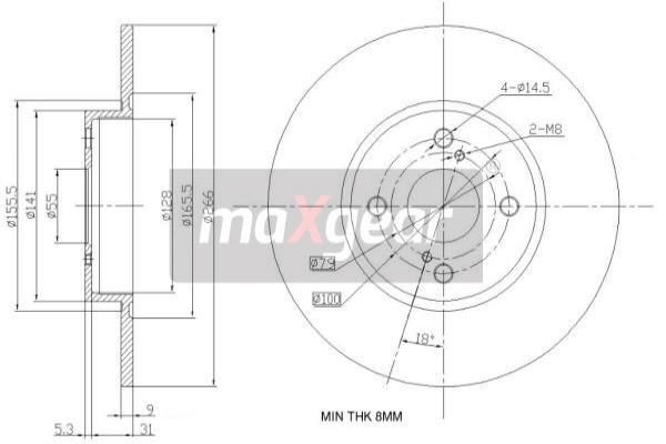 2X Maxgear 19-0965 Bremsscheibe FüR Audi Ford Renault Toyota VW-image