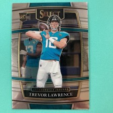 Trevor Lawrence 2021 Panini Select Rookie Card #43 Jacksonville Jaguars. rookie card picture