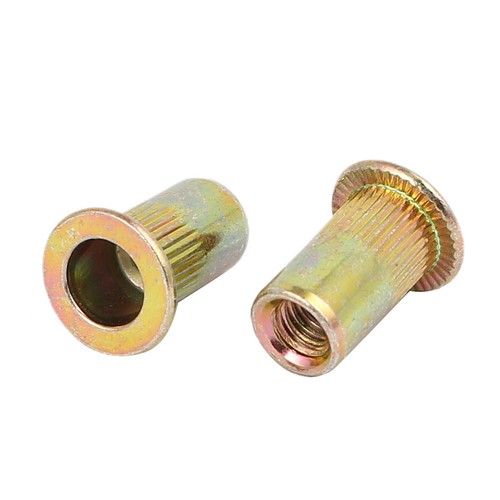 8#32 Knurled Blind Rivet Nut Insert Nutsert Brass Tone 50pcs - Picture 2 of 4