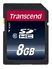 SD 8GB TRANSCEND HC 10 10Mb/s Digital Secure Memory Card UK IMPORT