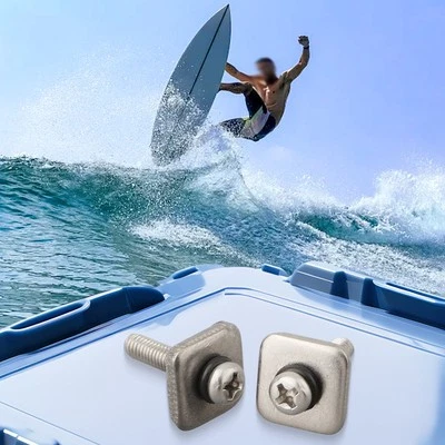 MARKENLOS Rostfreie 316 Edelstahl Finne Schraube und Platte Nägel für Surfbretter 2PCM4M