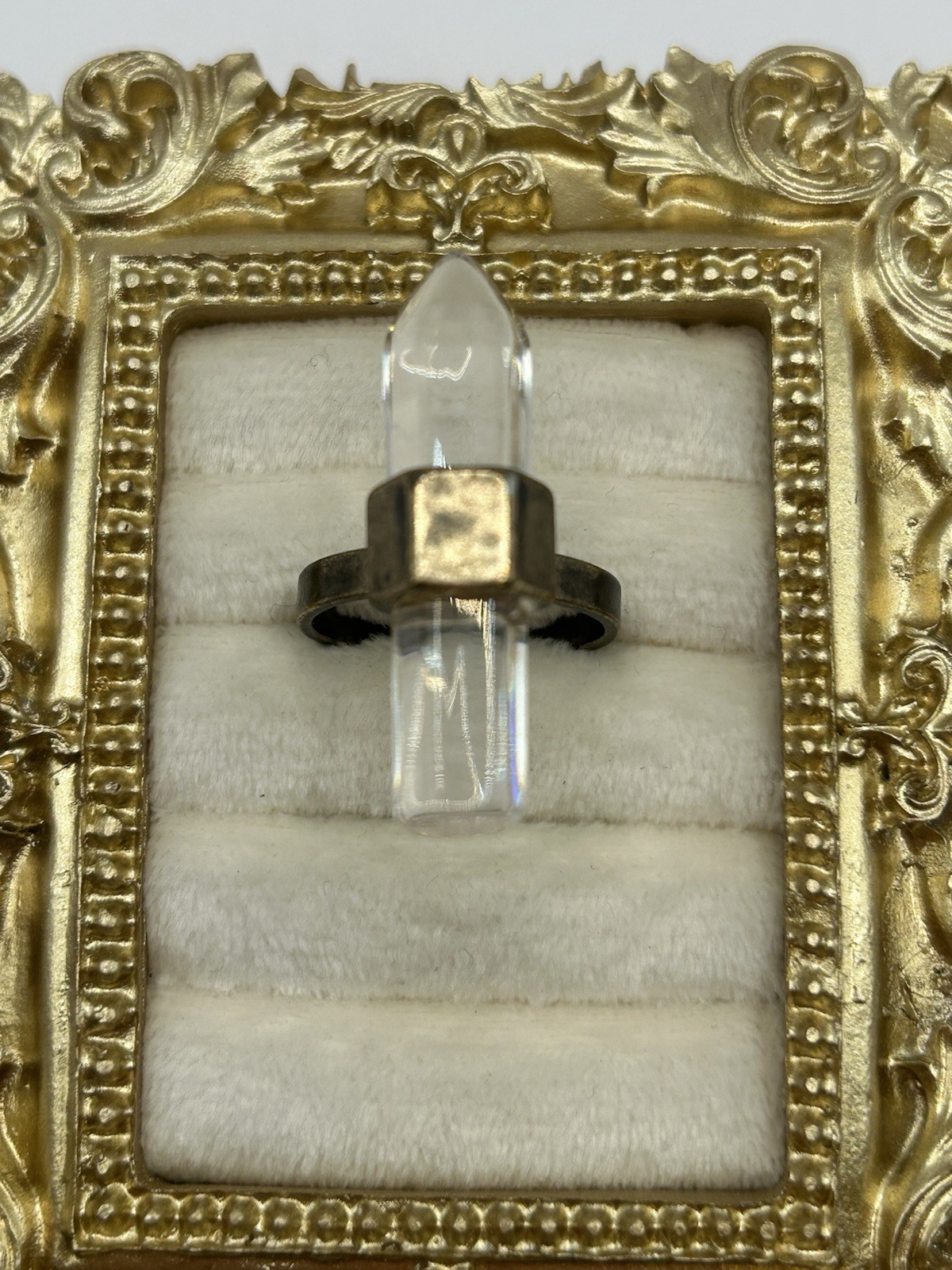 Crystal Quartz Point Statement Ring Size 8 Boho R… - image 2